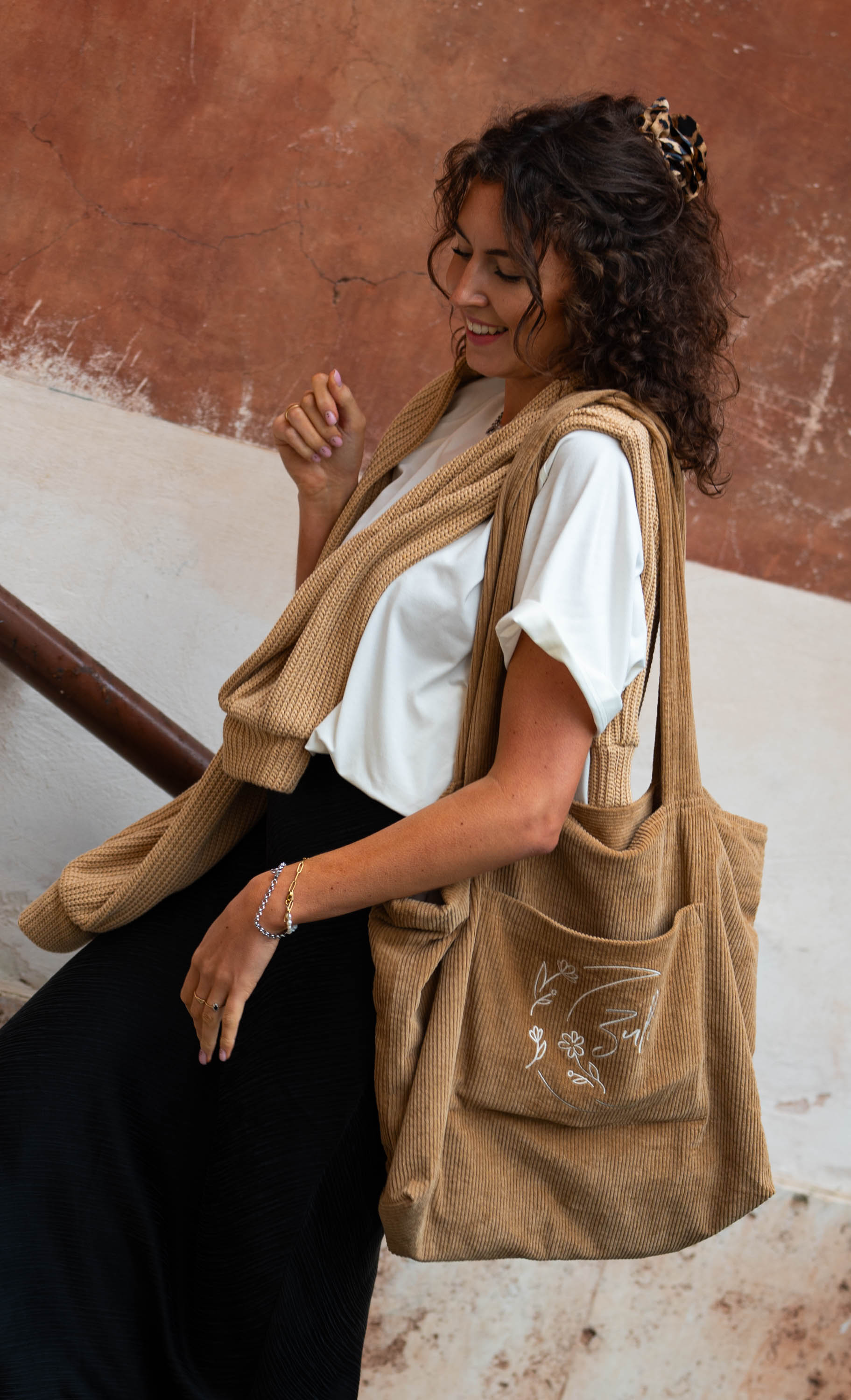 Torba sztruksowa ROMA CAMEL