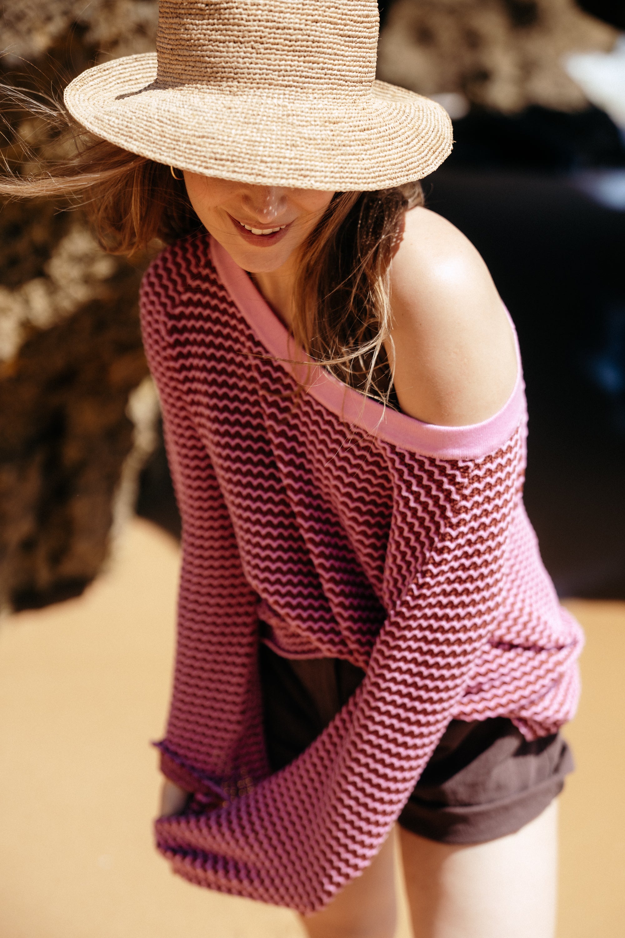 Sweter ażurowy LAGOS ROSA