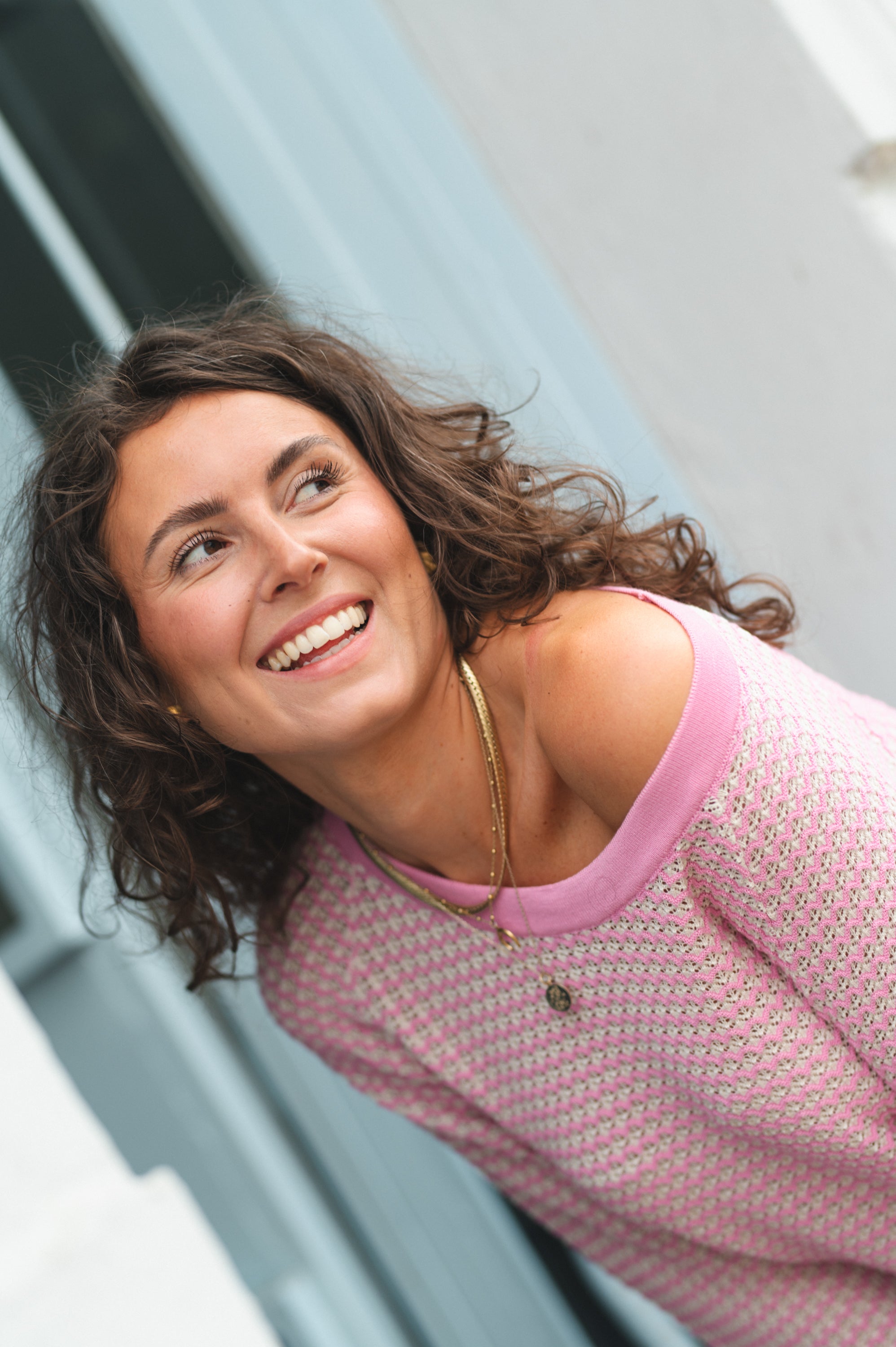 Sweter ażurowy LAGOS CHICLE