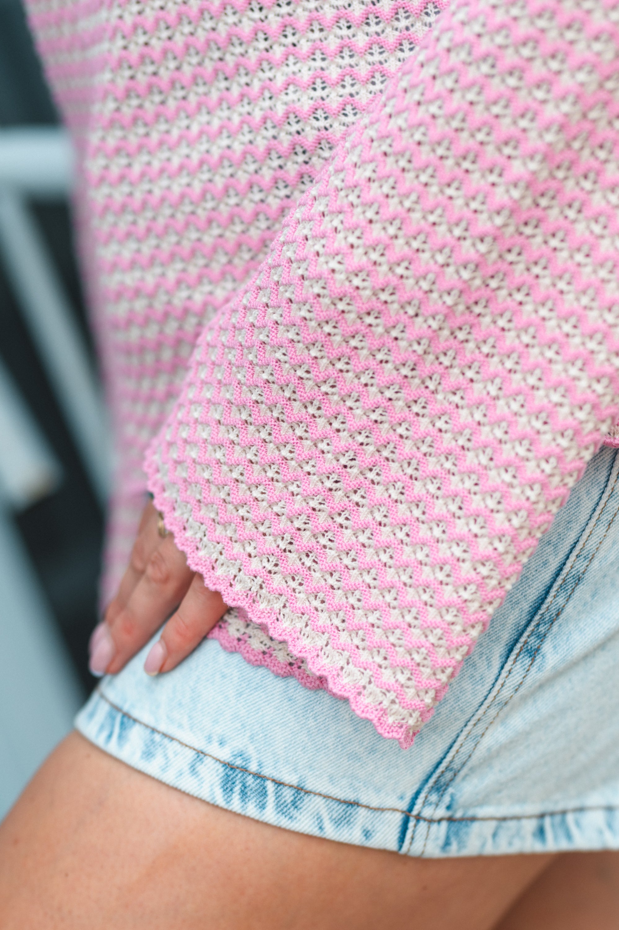 Sweter ażurowy LAGOS CHICLE
