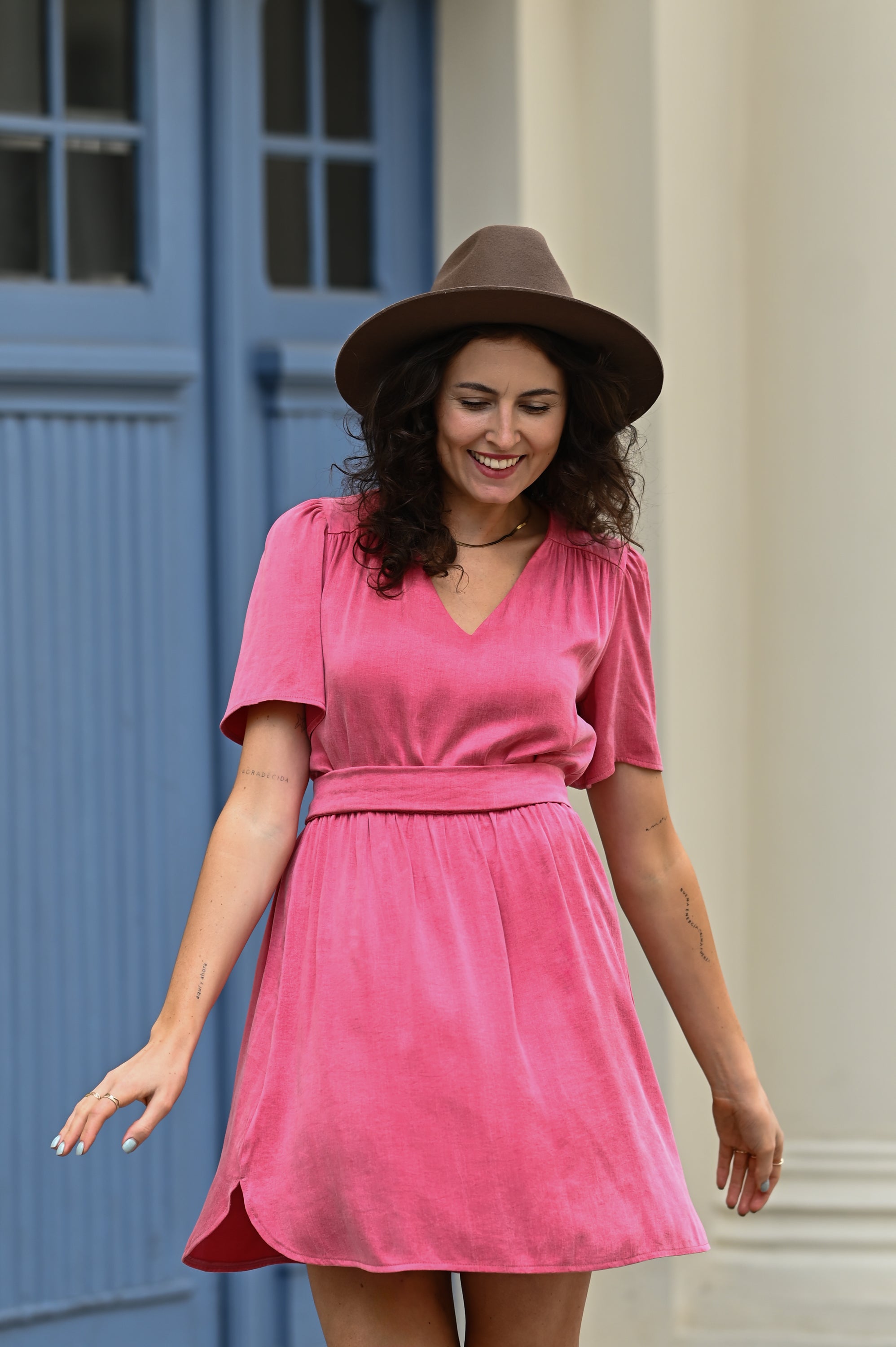 Sukienka DENIA MINI MAGENTA