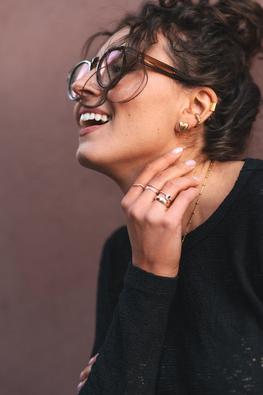 Kolczyki smukłe serca na sztyft (duże) MATYLDA ZIELIŃSKA