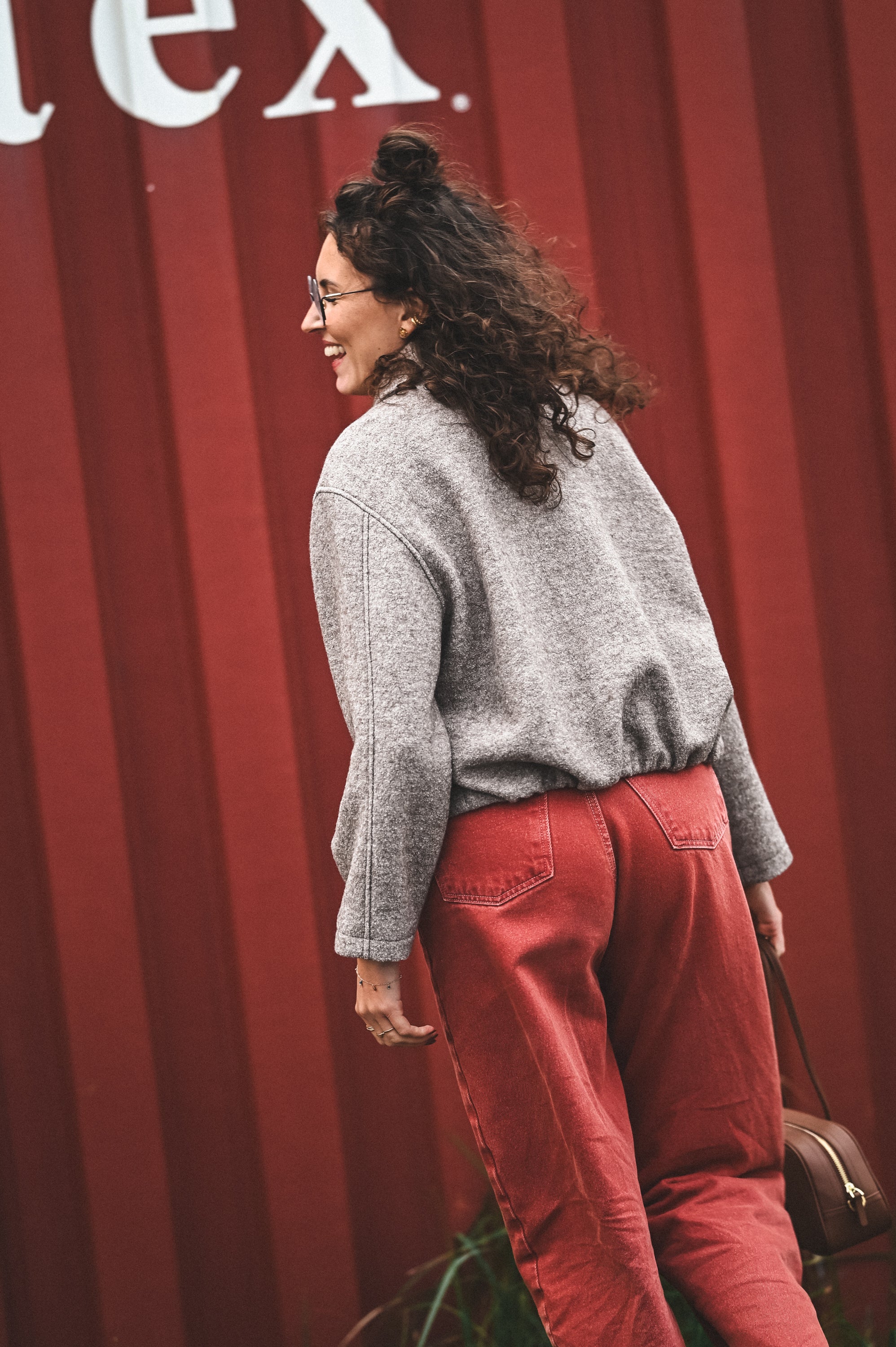 Kurtka z haftowanymi kieszeniami BEIGE MELANGE