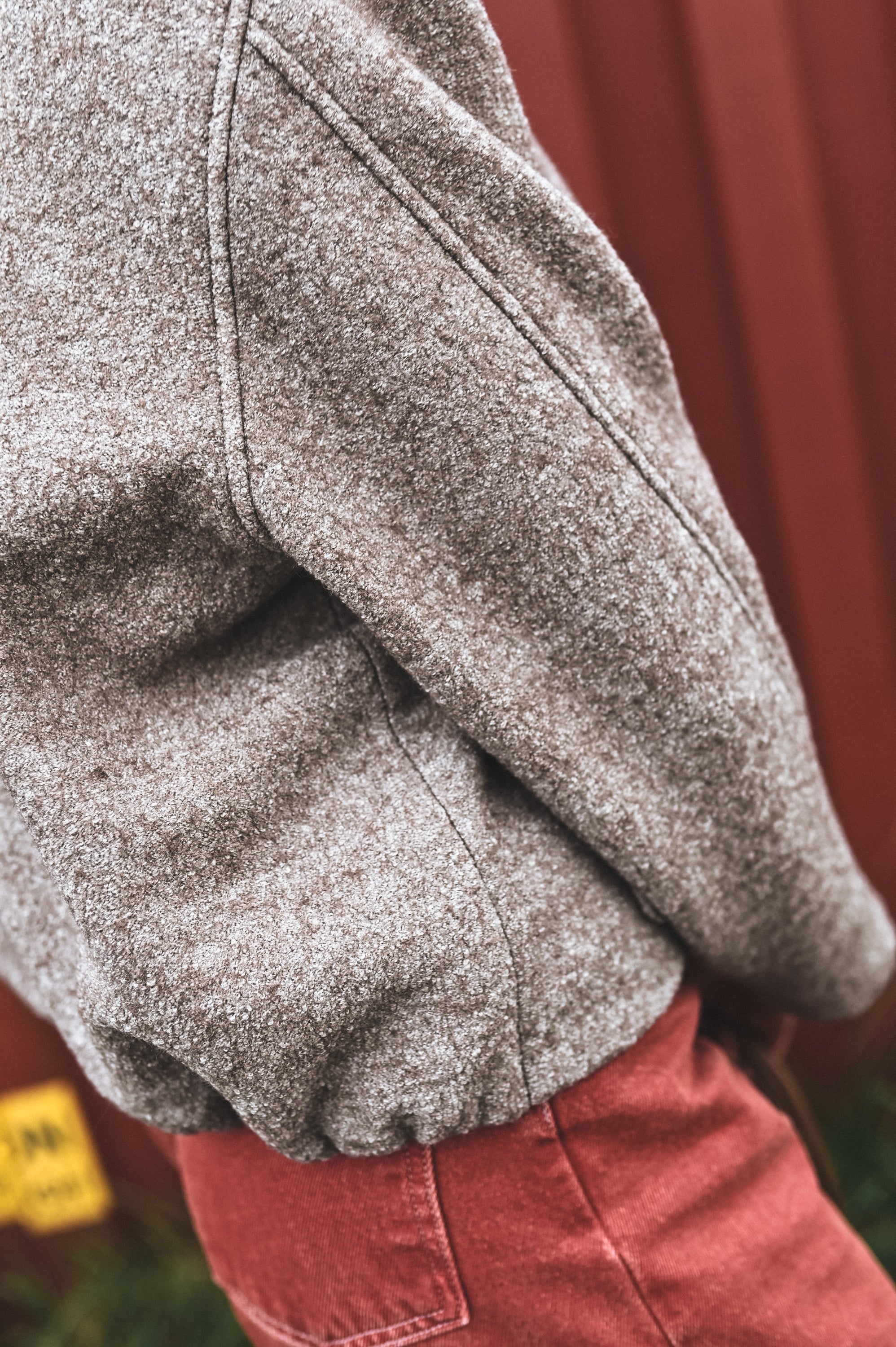 Kurtka z haftowanymi kieszeniami BEIGE MELANGE