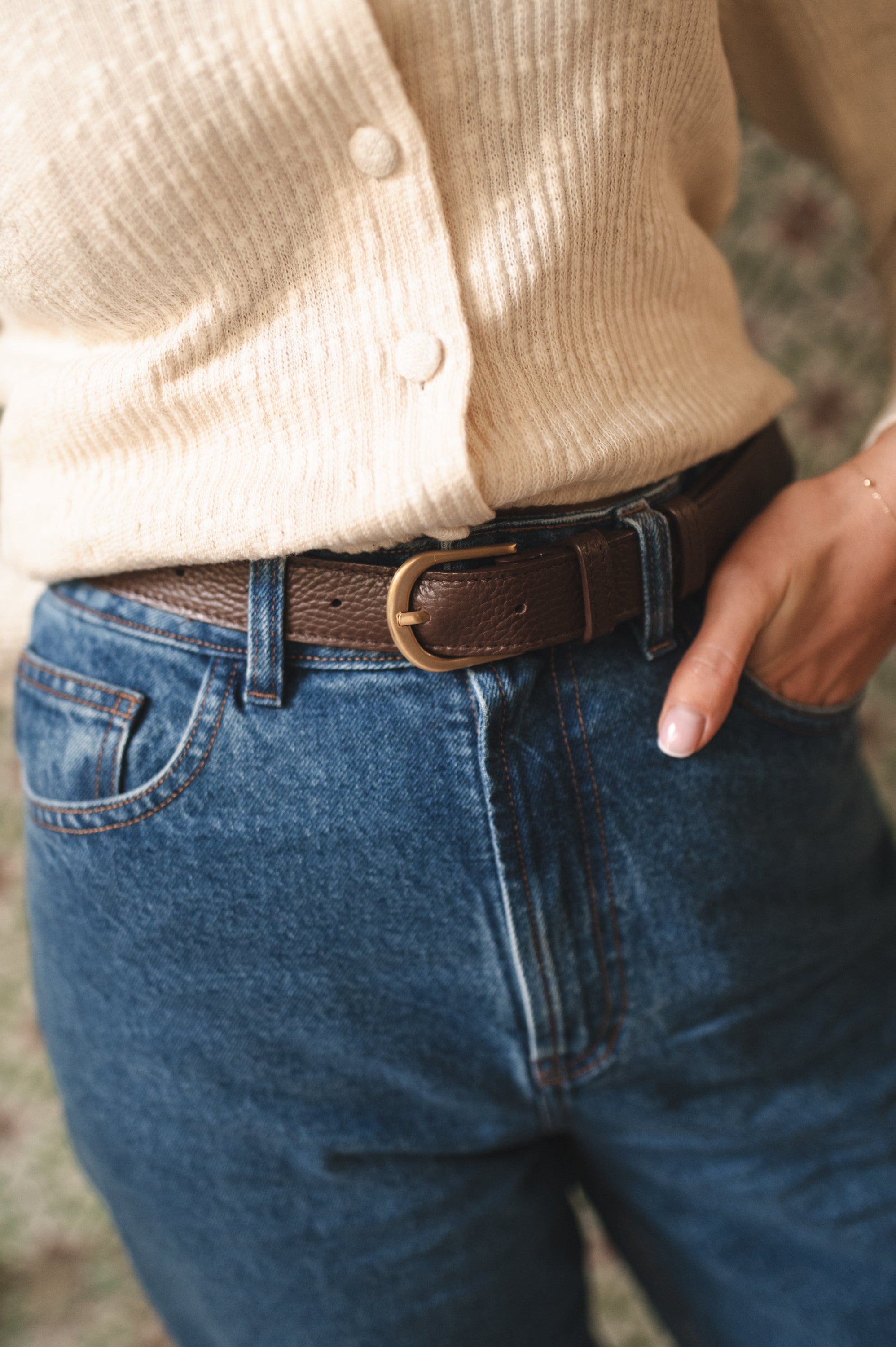 Pasek skórzany Vale - GRANO CHOCOLATE