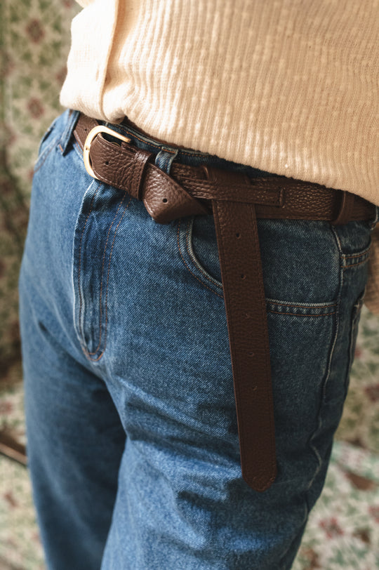 Pasek skórzany Vale - GRANO CHOCOLATE