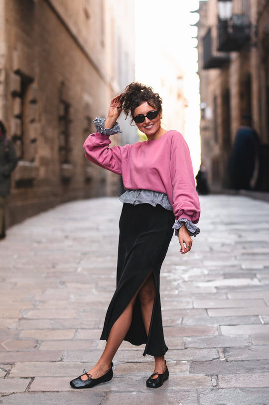 Spódnica MORELLA z rozcięciem NEGRA