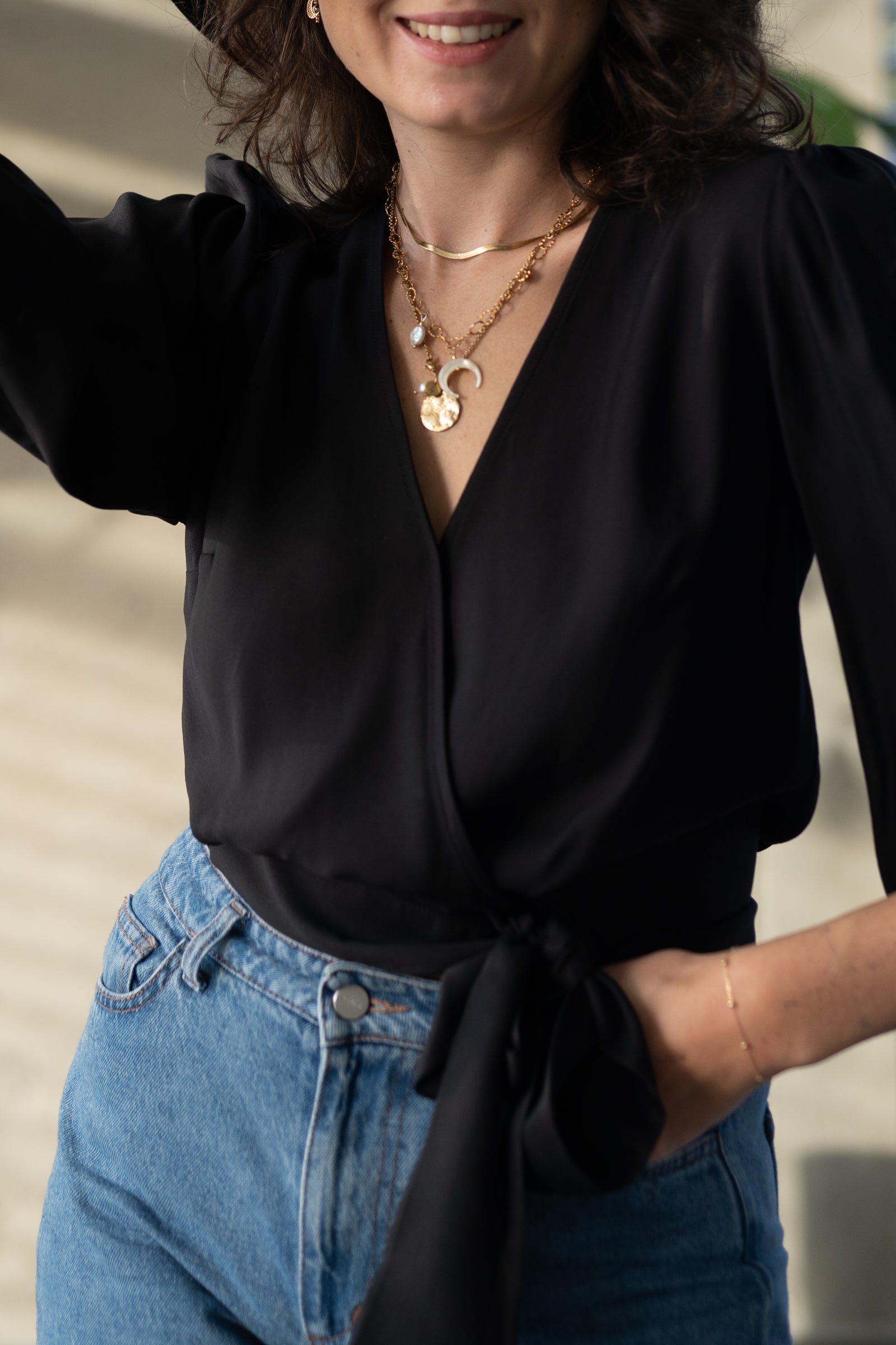 Bluzka kopertowa MERIDA NEGRA