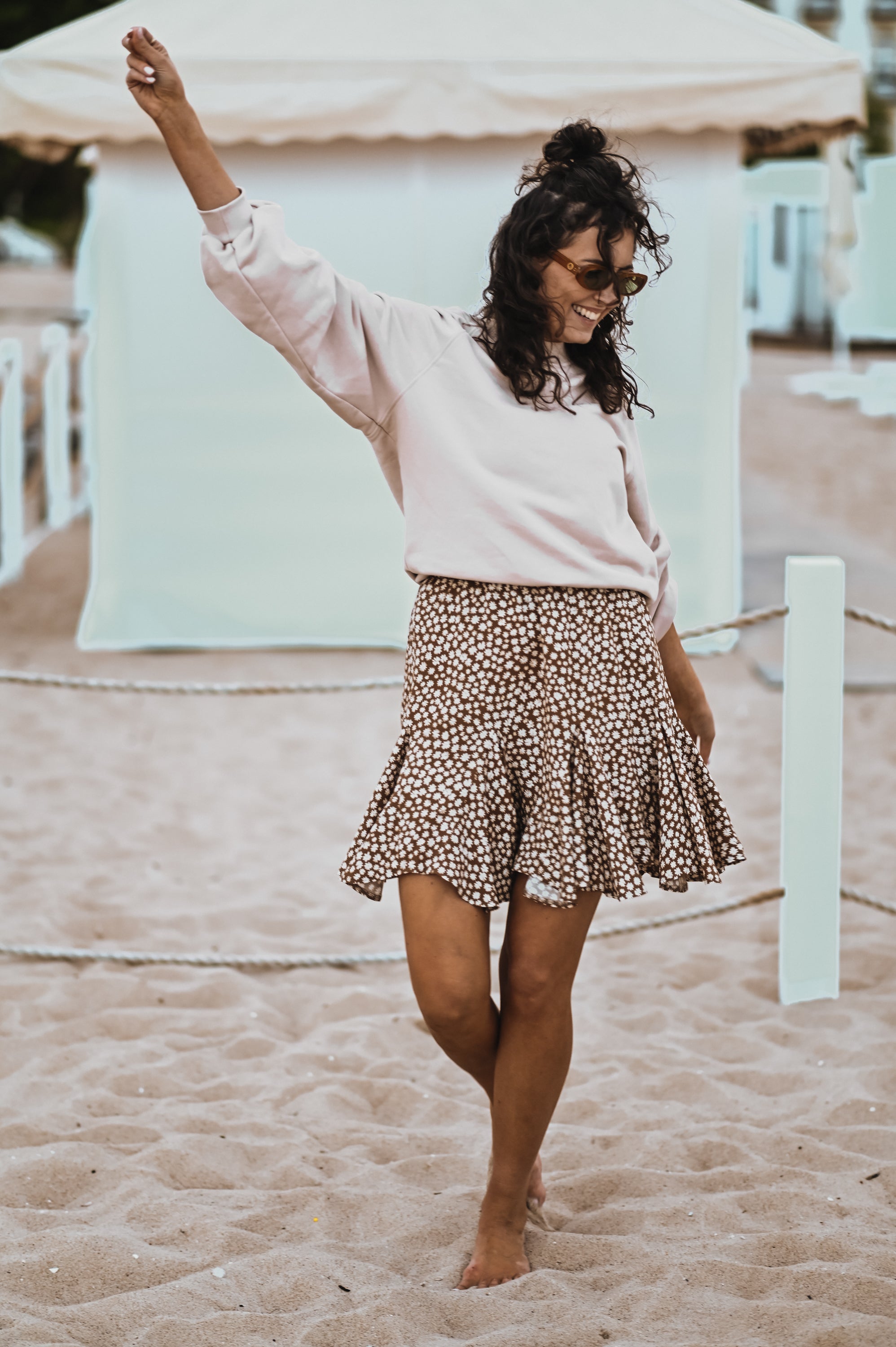 Spódnica GODETY MOSTAZA