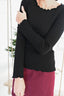 Stylowa czarna bluzka dla kobiet longsleeve z długim rękawem VALGA NEGRA