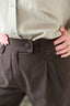 Brązowe długie spodnie z szeroką nogawką LEON LARGO CHOCO AMARGO