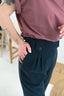 Granatowe długie spodnie z szeroką nogawką LEON LARGO BAYA