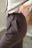 Brązowe klasyczne spodnie z szeroką nogawką LEON CHOCO AMARGO