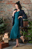 Świąteczna elegancka zielona spódnica midi cupro MORELLA ARBOL