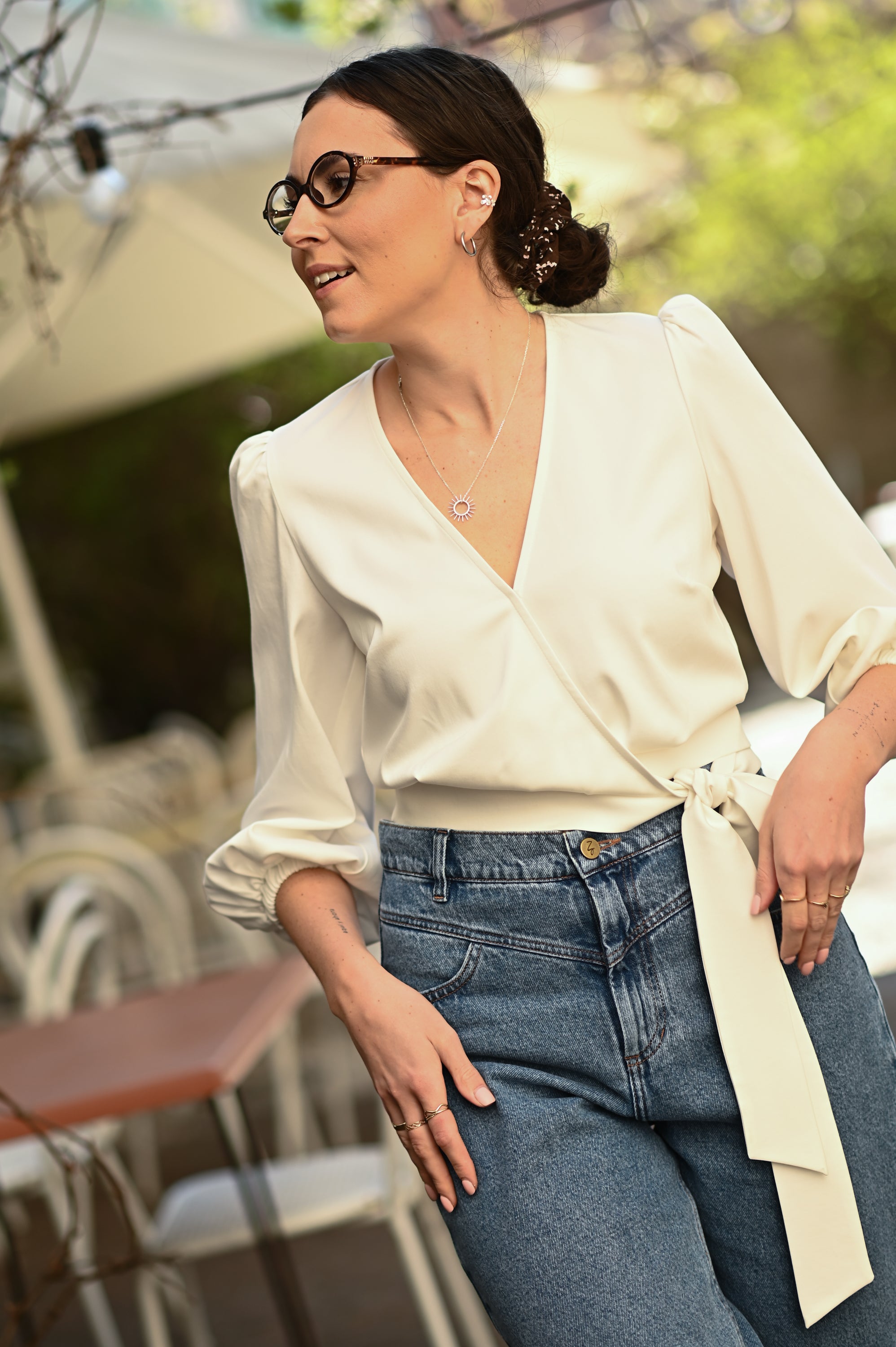 Bluzka kopertowa MERIDA BLANCA