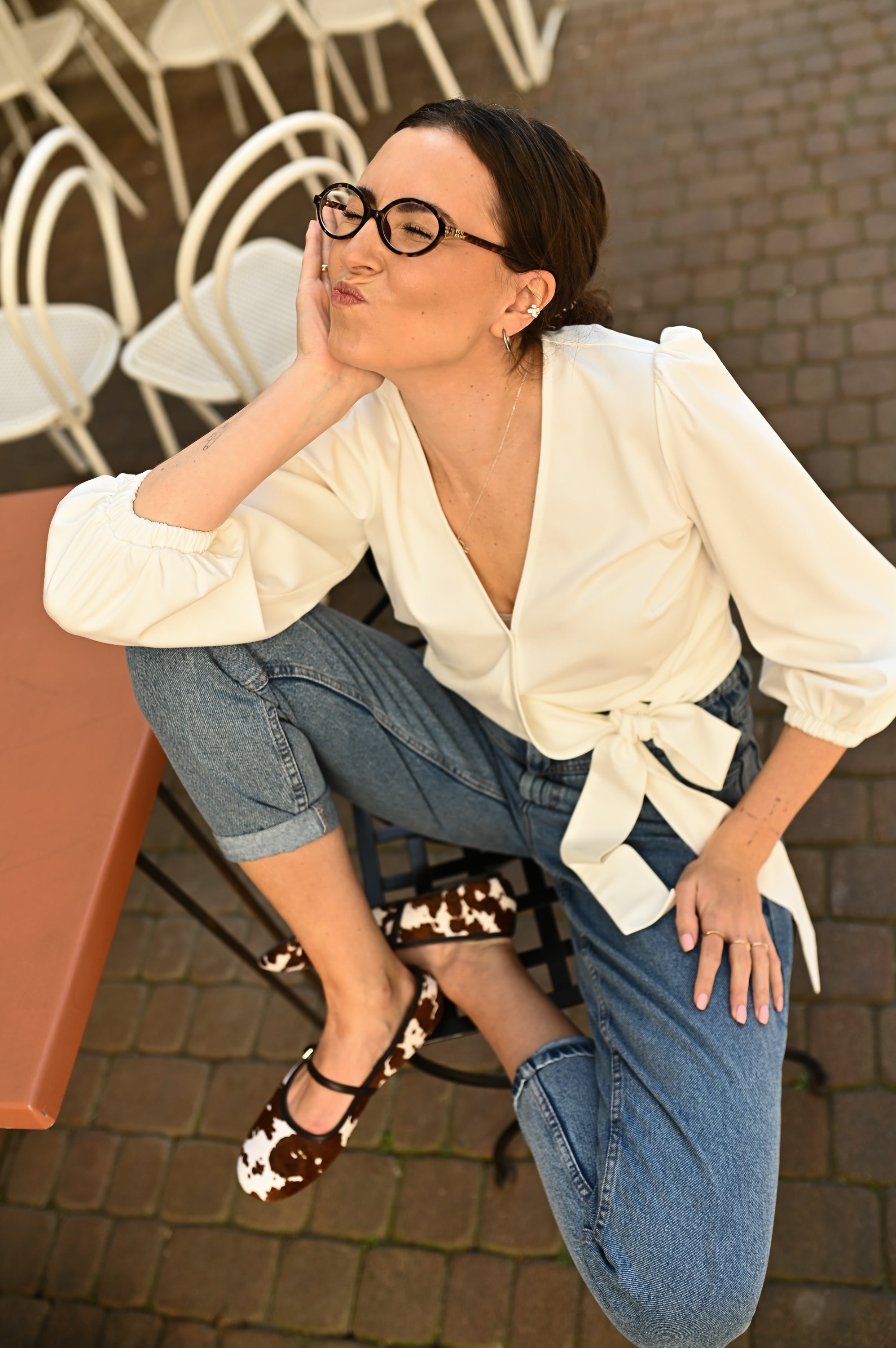 Bluzka kopertowa MERIDA BLANCA