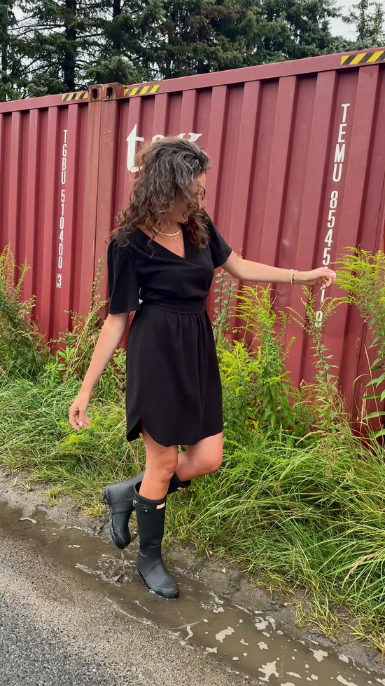 Sukienka DENIA MINI NATURAL NEGRA