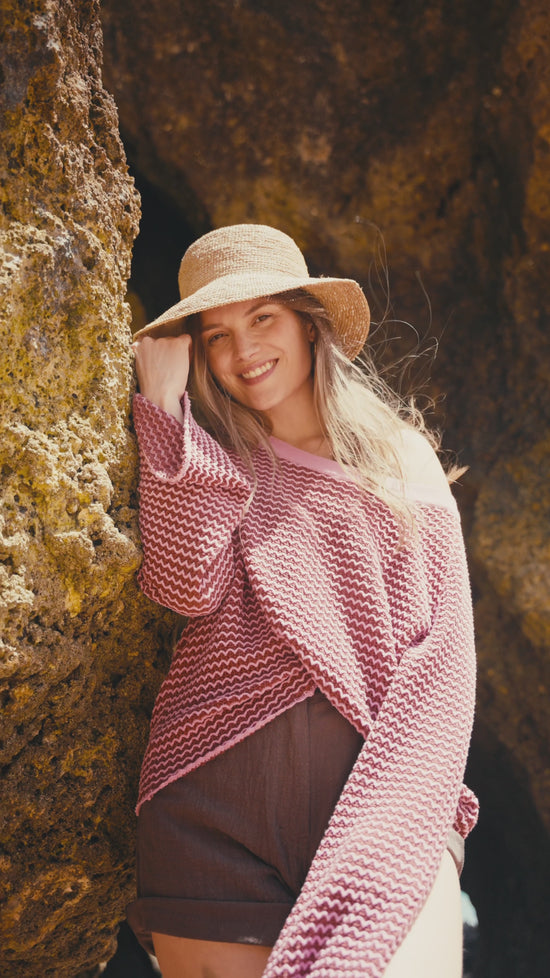 Sweter ażurowy LAGOS ROSA