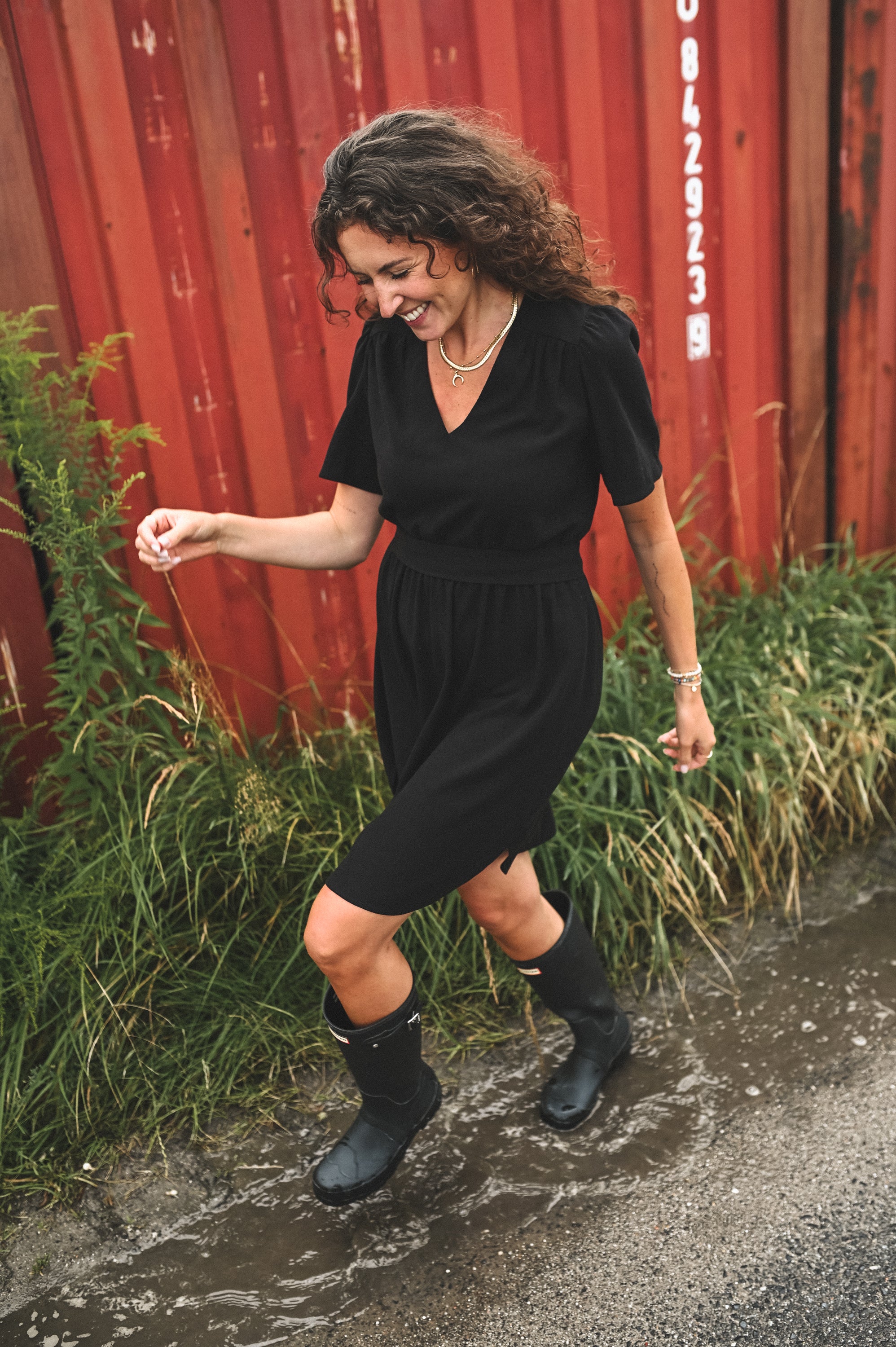 Sukienka DENIA MINI NATURAL NEGRA