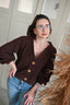 Bawełniany ciepły i modny sweter damski rozpinany na drewniane guziki – CHOCO