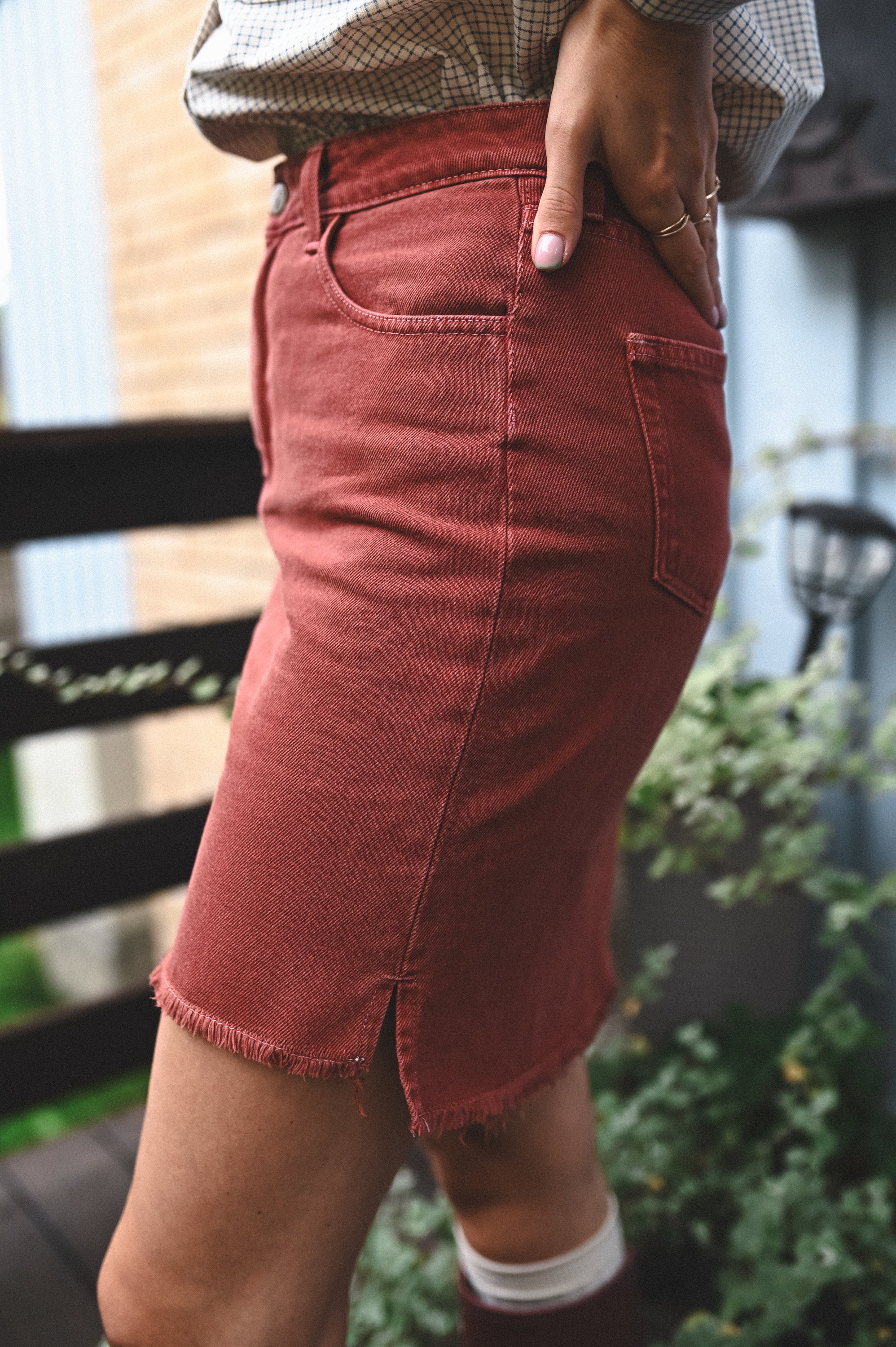 Spódnica JEANS MARSALA